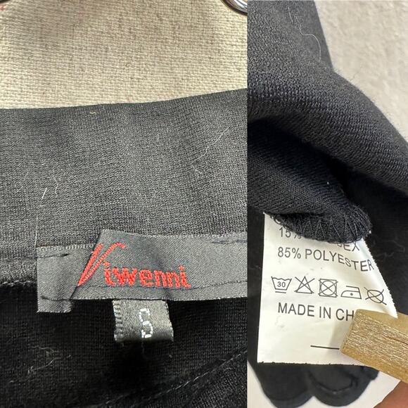 Rockabilly pinup black ponte knit bodycon tulip midi skirt size small pull on - Picture 10 of 11